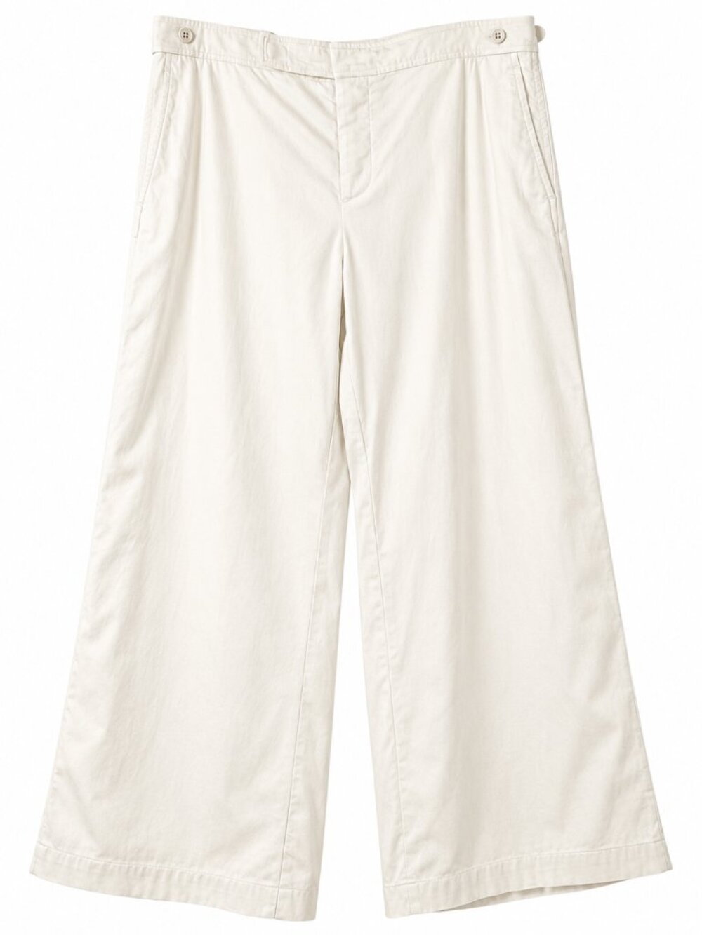 Ralph Lauren White Wide Leg Cotton Sailor Pants Nautical Size 8 - Picture 2 of 11